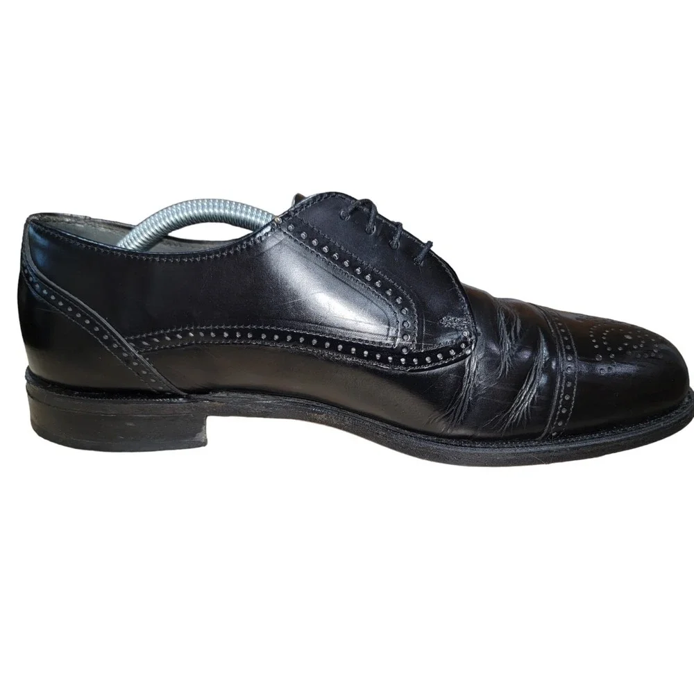 Dexter Men's Wing Tip Black Leather Oxford‎ Broguing Dress Shoes Size 10.5 M USA